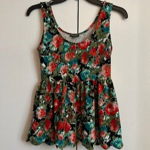 XS Floral Peplum Top